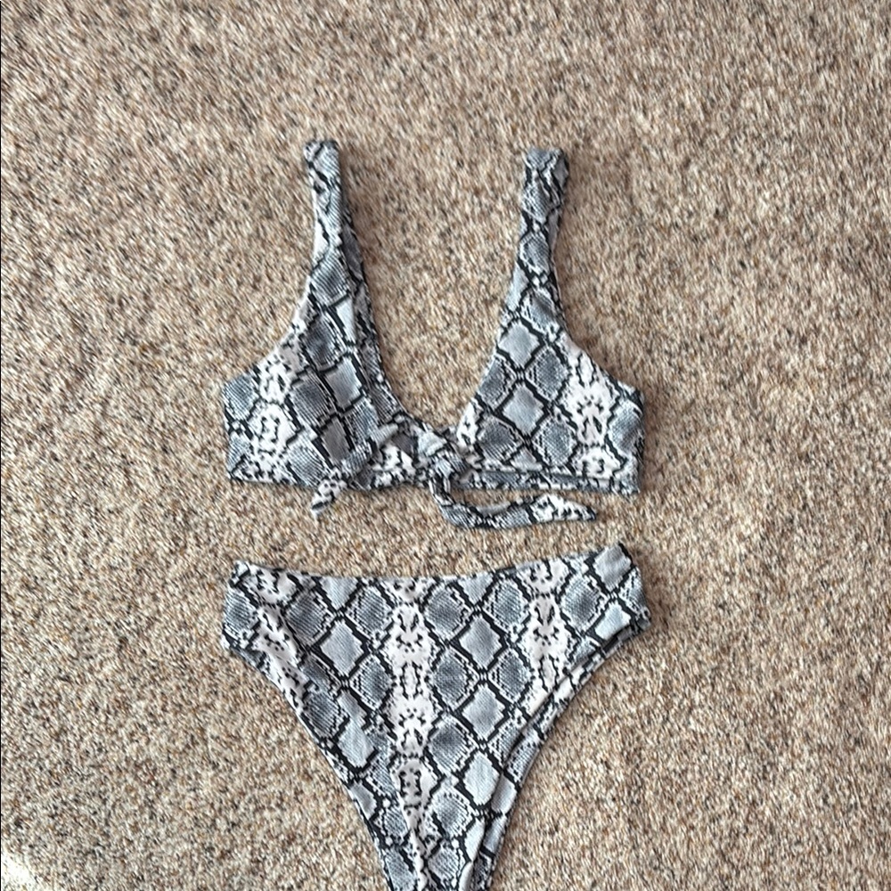 Snakeskin Print Bikini Set